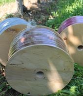 Tubes de liage agricole  en PVC sur bobine en bois